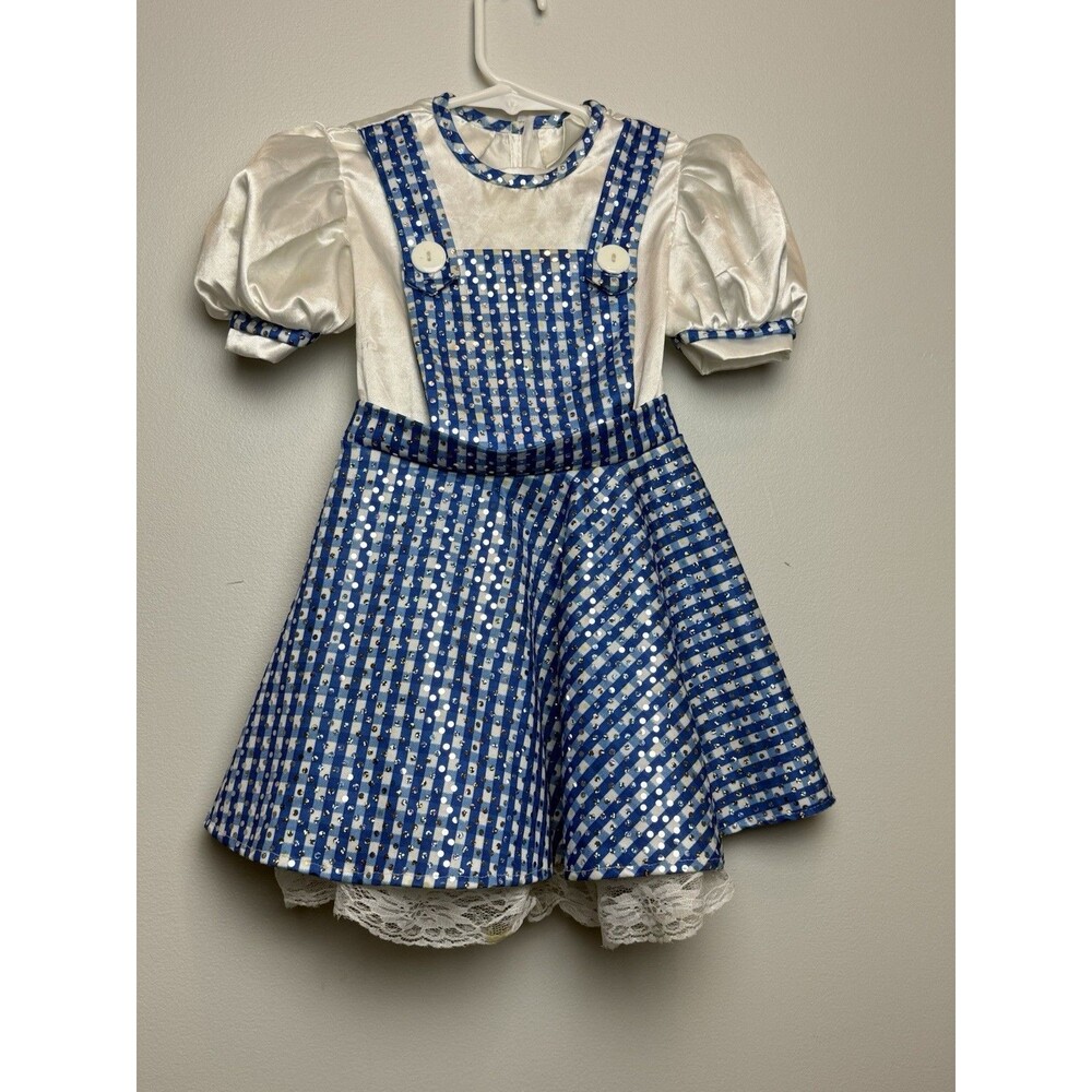 Wizard of Oz Dorothy Costume Fits 3T-4T Halloween Girls Shimmer Dress